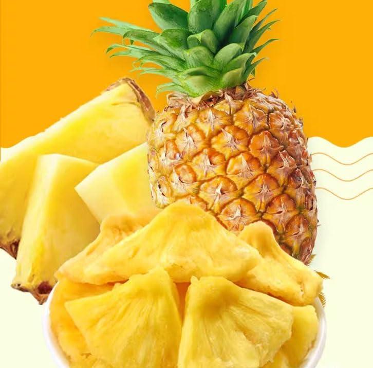 Dried Pineapple Chunks – 3-Pack | Naturally Sweet & Tart | Small Travel-Ready Fruit Snacks from OUESTTECH