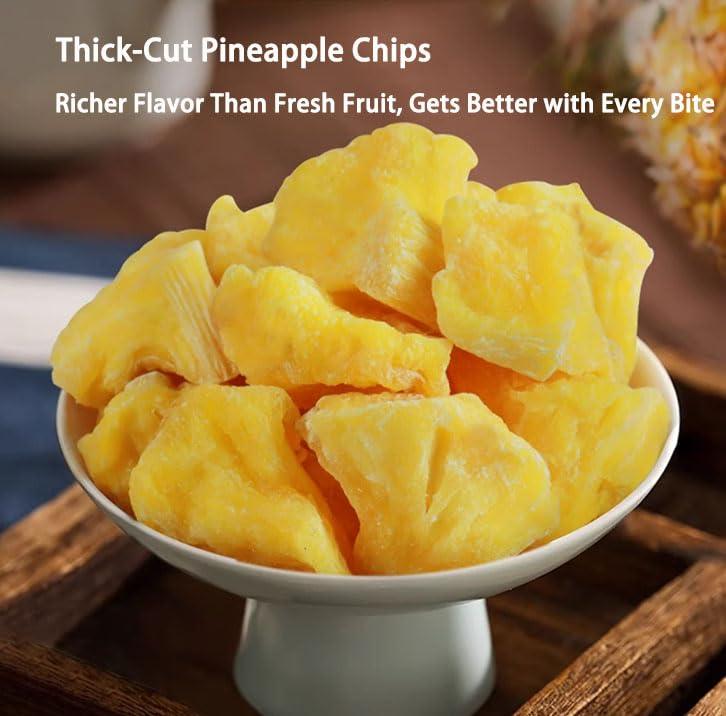 Dried Pineapple Chunks – 3-Pack | Naturally Sweet & Tart | Small Travel-Ready Fruit Snacks from OUESTTECH