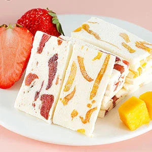 Mango & Strawberry Nougat Custards – Fruity Chewy Korean Candy Set