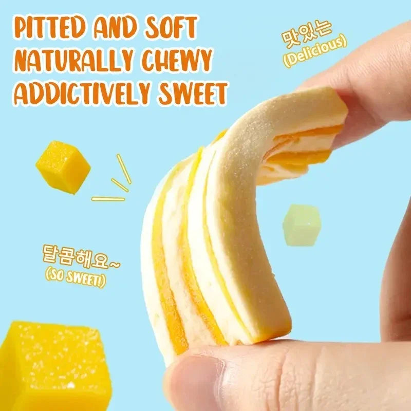 Mango Nougat Custards – Soft Chewy Korean Fruit Candy | 3 Bags