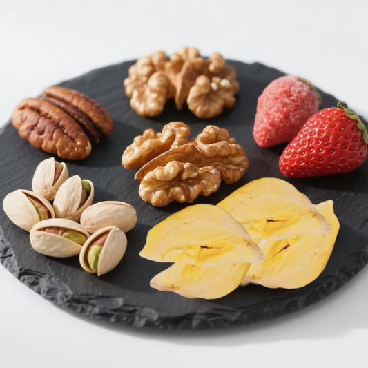 Premium Healthy Snack Collection | Pistachios, Amber Walnuts, Pecans, Freeze-Dried Strawberries & Freeze-Dried Durian | Natural, Crunchy & Guilt-Free Snacks OUESTTECH